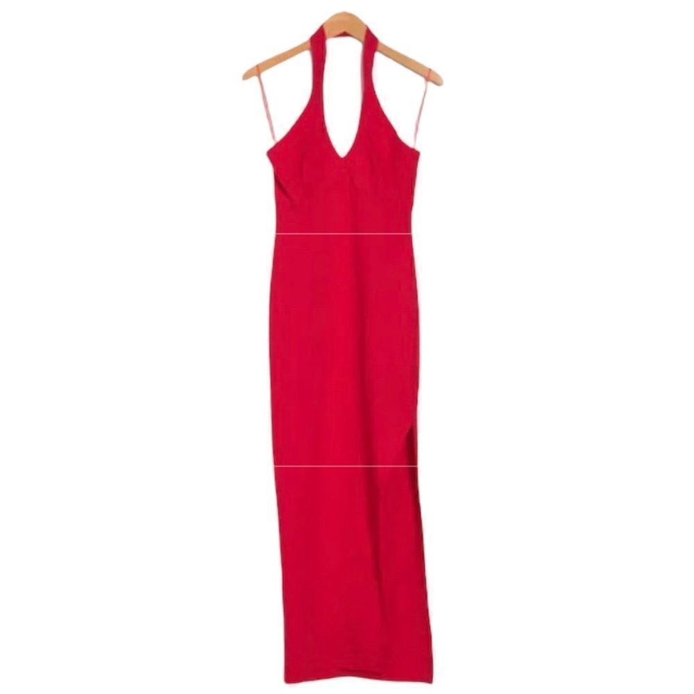 NEW Socialite Red High Slit Maxi Dress - Size Large / L